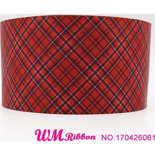 Q&N ribbon 3inch 75mm 170426061 lattice printed grosgrain ribbon webbing 50yards/roll for headband free shipping