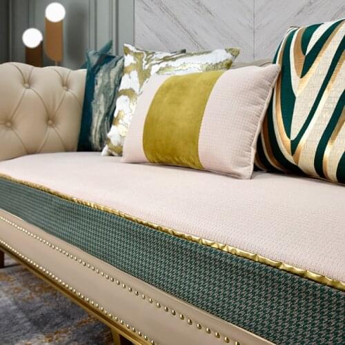 Luxury Nordic universal chenille fabric leather sofa anti-slip cushion cover 2/3/4 seat Sofa cover custom Corner sofa slipcover