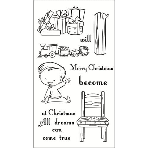 Merry Christmas Transparent Clear Silicone Stamps for DIY Scrapbooking/Card Making/Kids Fun Decoration Supplies 12