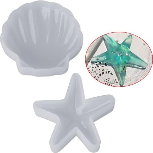 2021 Silicone Mold Seascape Sea Crafts Shell Starfish DIY Epoxy Resin Tools Jewelry Cake Decoration Home Ornaments Silica Molds