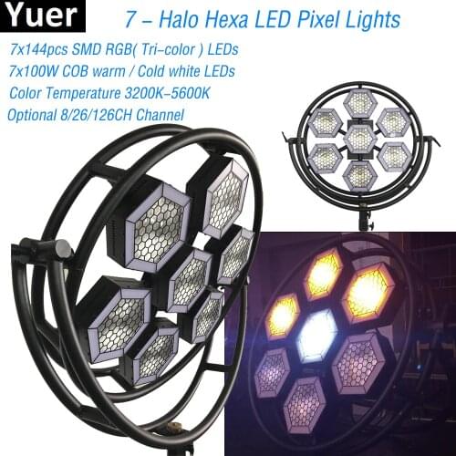 1000W LED Retro Flash Light Stage Effect Lighting DJ Party Show Strobe Disco Light 7-Halo Hexa LED Pixel Light Club Bar