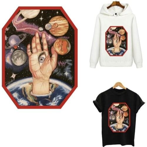 Applique on clothes Alien Satan iron on patches stripes heat-sensitive applications for clothing flower applique custom patch