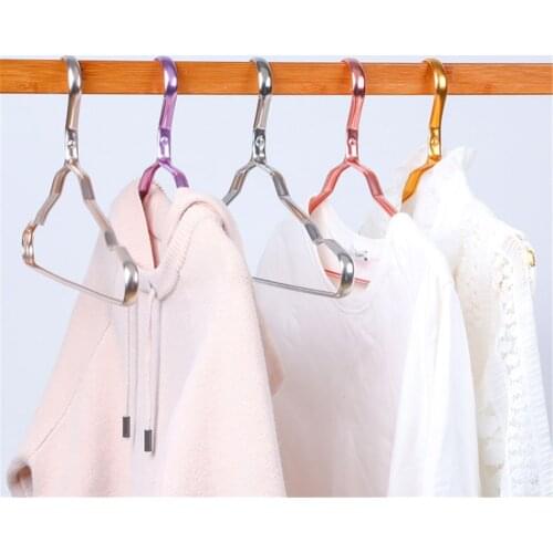 10PCS Adult Clothing Hangers Aluminum Alloy Anti-Slip Hanger Clothes Store Metal Hangers Dress Drying Rack Shirt Coat Hanger