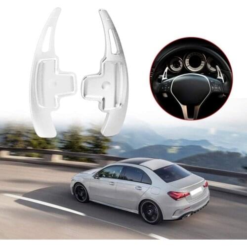 Steering Wheel Paddle, Gear Shift Paddle Car Steering Wheel Trim Fit for Mercedes-Benz R-class 2016-2017 Silver