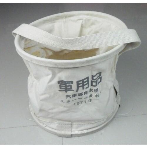 OUTDOORS MILITARY PORTABLE CARRIABLE CHINESE ARMY WAR CANVAS WATER BUCKET white Soldier Military War Reenactments