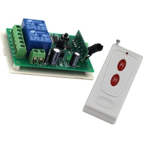 High Sensitivity Home Automation RF 12v 2ch wireless remote control switch 1 Receiver with 2 Buttons Transmitter SKU: 5090
