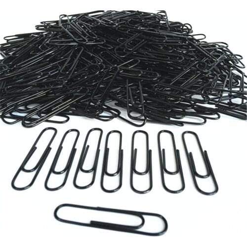 100PCS Black Lovely Office Paper Clip School Supplies Study Article For School Office Stores Tool Paperclips Gifts About 55mm