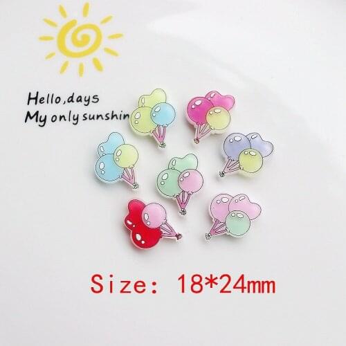 20Pcs Colorful Balloons Resin Plannar Flatback Resin Cabochon for Bows Hair Phone Case Deco DIY Craft Earrings Making