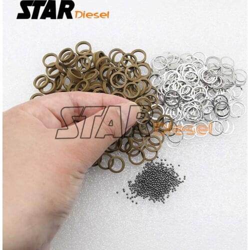 200PCS Nozzle Injector Ball F00VC05001+F00VC99002 Common Rail Repair Kits Steel Ball 1.34mm seal rings