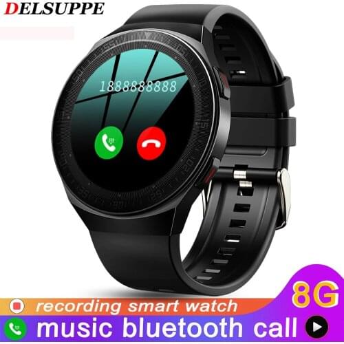 2021 Smart Watch Men 8G Memory Music Bluetooth Call Smartwatch Full Touch Screen Waterproof Recording Bracelet For IOS Android