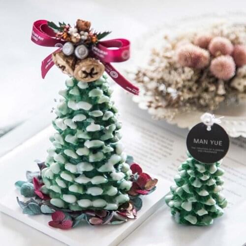 3D Christmas Tree Silicone Candle Mold Soap Clay Gypsum Making Mould DIY Cake E56C