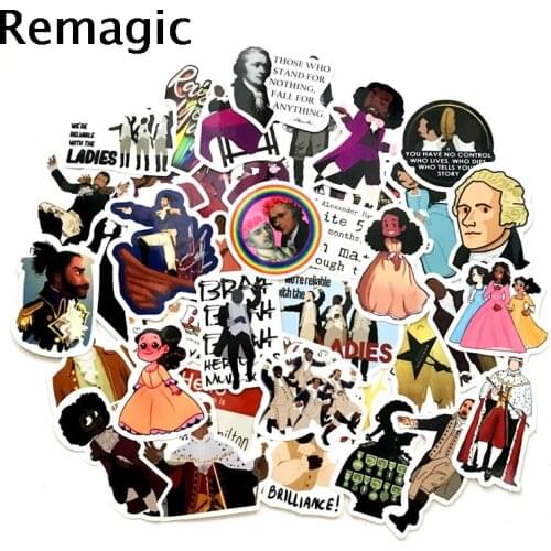 50pcs Broadway musical Hamilton Scrapbooking Stickers Packs Skateboard Luggage Motorcycle Guitar Graffiti decals pasters gifts