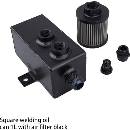 1L Aluminum Universal Oil Catch Can Tank Engine Oil Catch Can Tank with Breather & Filter Drain Car Modification