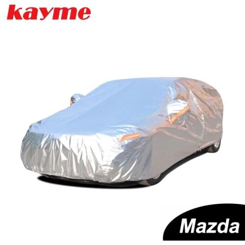 Kayme aluminium Waterproof car covers super sun protection dust Rain car cover full universal auto suv protective for Mazda