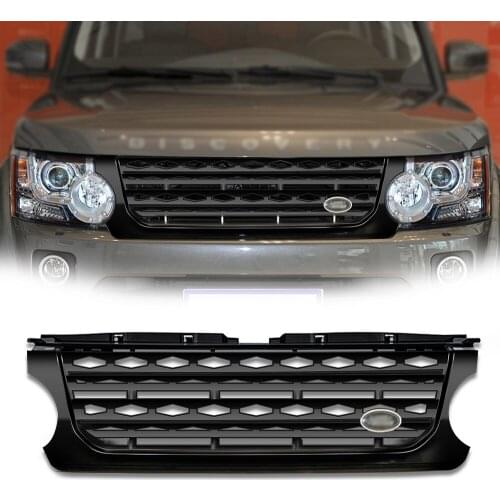 Car Front Grille Bumper Honey Comb Mesh Racing Grill For 2014 2015 2016 Land Rover LR4 Discovery 4 Glossy Black ABS