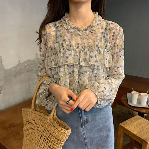 Blouse Women Small Chiffon Shirt Womens Autumn High-End Shirt Loose Shirt Top Blusas Ropa De Mujer