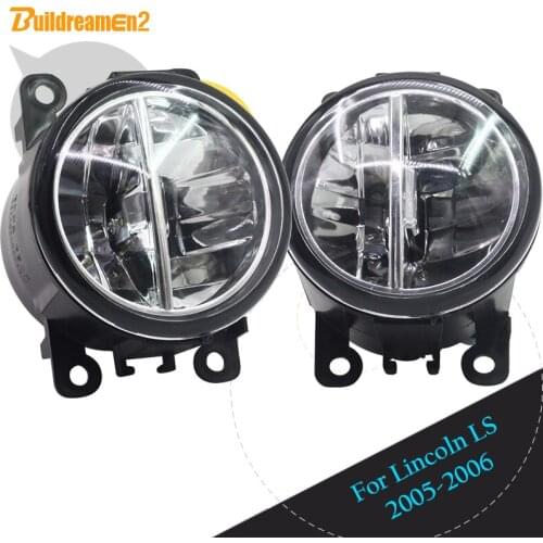 Buildreamen2 For Lincoln LS 2005 2006 Car Accessories Front LED Fog Light Daytime Running Lamp DRL White 12V 2 Pieces