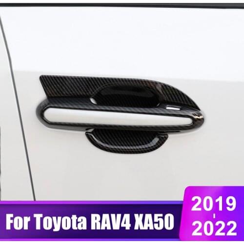For Toyota RAV4 RAV 4 2019 2020 2021 XA50 High-quality Carbon Fiber Car Door Handle Bowl Cover Protection Sticker Accessories
