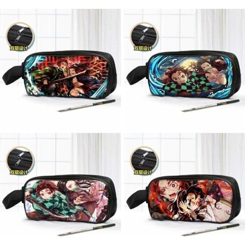 IVYYE Kimetsu no Yaiba Role Fashion Anime Customized Cosmetics Bags School Cartoon Pencil Case Storage Pen Bag Stationery Gifts