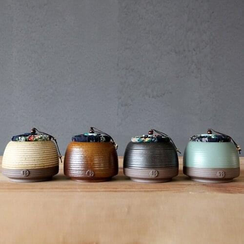 Ceramic tea pot Stoneware tea pot Large sealed storage pot Retro style handmade multi-purpose pottery pot tea box gift tins