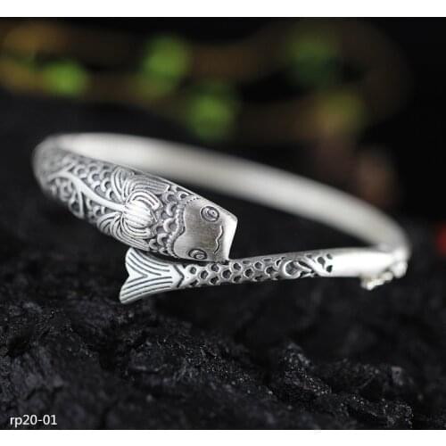 KJJEAXCMY Boutique jewelry S925 Sterling Silver Jewelry Handmade Brushed Lady Fish Bracelet New