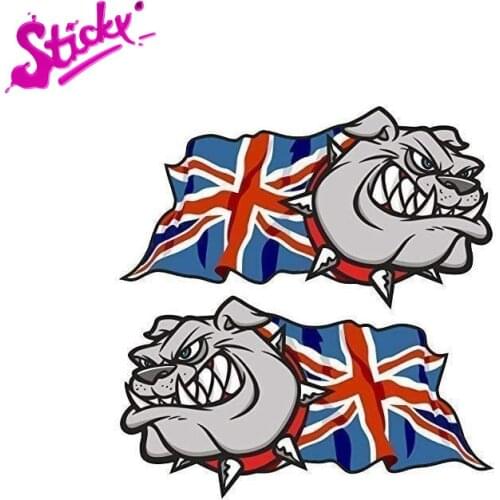 STICKY British Bulldog Union Jack Great Britain British Flag For Car Motorcycle Off-road Laptop Bicycle Helmet Trunk Stickers