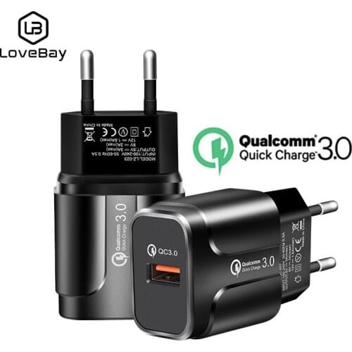 Lovebay Quick Charge QC 3.0 Fast charger USB portable Charging Wall Mobile Phone Charger For iPhone Samsung Xiaomi Huawei