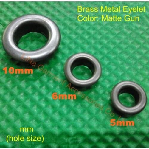 Matte Gun color 6mm Eyelets for Apparel and Scrapbook brass metal eyelets for garment bags wallet etc accessories free shipping