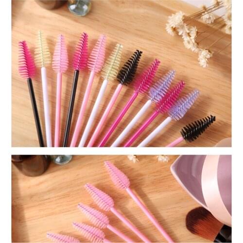 Eyelash Brush Disposable Tiny Water Droplets Bulk Water Droplets Color Eyelash Wand Nylon Comb 25 PCS
