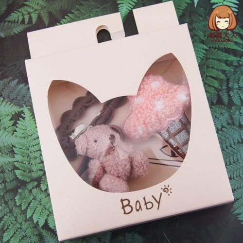 Cute Handmade Wool Knitted Childrens Hairpin Combination Set Internet Celebrity Korean Style Little Bear Hair Accessories Boxed