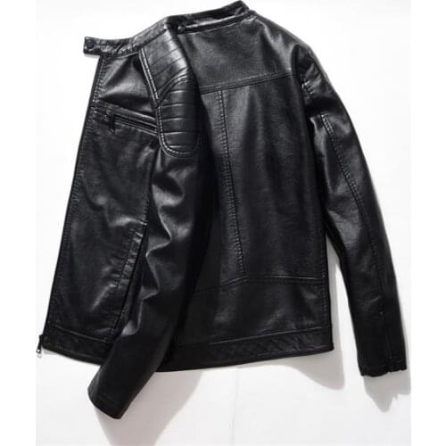 2021 New autumn winter mens leather motorcycle jacket PU jacket warm PU baseball jacket coats large size 6XL