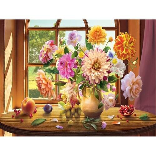 Flowers Pre-Printed 11CT Cross-Stitch Kit Embroidery DMC Threads Handiwork Painting Handicraft Needlework Sales Wholesale