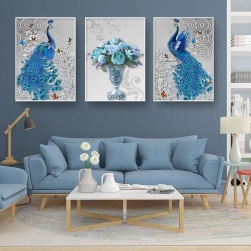 Wild Animal Peacock Wall Art Poster Nordic Nature Scenery Print Scandinavian Canvas Painting Modern Home Decoration Picture