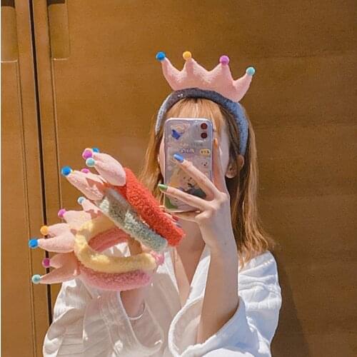 2021 New Crown Coral Fleece Wash Face Hairbands For Women Girls Headbands Soft Warm Headwear Hair Bands Turban Hair Accessories