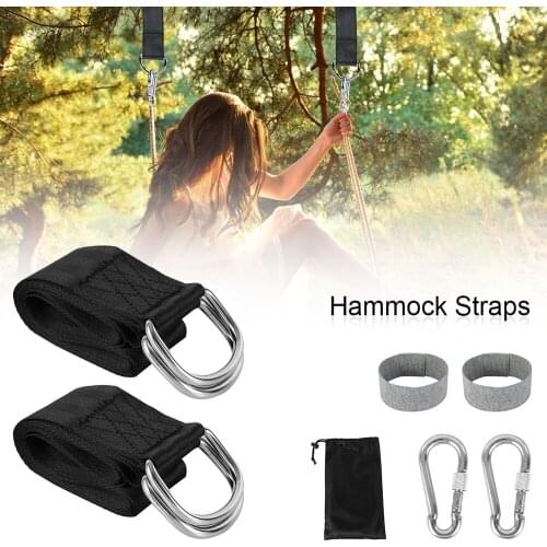 Tree Swing Hanging Kit OutDoor Camping Hiking Hammock Hanging Belt Hammock Straps Rope Carabiner 500 KG Load Capacity Swing Rope