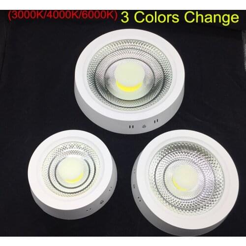 9W 15W 25W Round Surface LED Ceiling Light Panel Light Down Light 85-265V 3 Colors Change (3000K/4000K/6000K) LED indoor Light