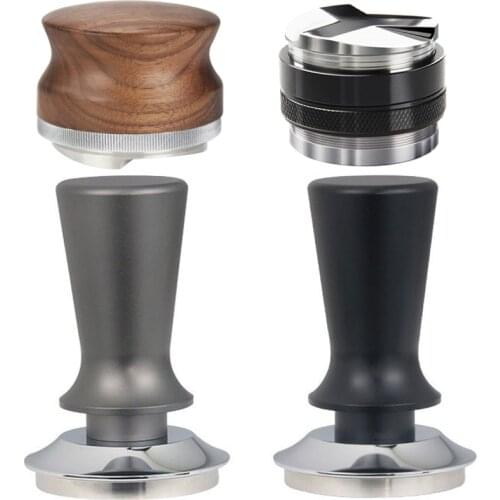 51/53/58mm Coffee Tamper Coffee Distribution Adjustable 304 Stainless Steel Espresso Tamper Slopes Base Coffee Tools Accessories