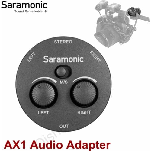 Saramonic AX1 Audio Adapter Mono Stereo 2 Channel Microphone Audio Mixer for DSLR Mirrorless Video Cameras Smartphone Laptop
