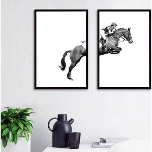 Modern Simple Style Canvas Print Painting Poster of Riding on the Horseback,Frameless Wall Pictures for Home Decoration