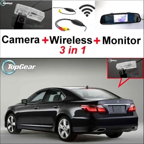 3 in1 Special Rear View Camera + Wireless Receiver + Mirror Monitor Easy Parking System For Lexus LS460 LS600h 2006~2014