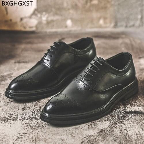Oxford Dress Shoes Mens Fashion Luxury Brand Official Shoes for Men 2021 Black Leather Shoes Men Formal Chaussure Homme Zapatos