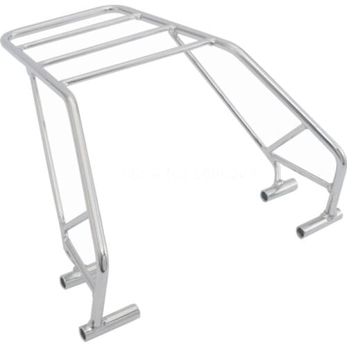 Universal Chrome Motorcycle Bicycle Luggage Carrier Cargo Rear Rack Shelf Motorbike Bag Stand Holder Trunk