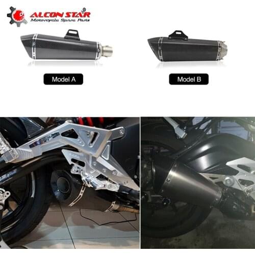 Alconstar- 51mm Carbon Fiber Motorcycle AK Exhaust Muffler Pipe with DB Killer MT07 MT09 NINJA GSXR 600 750 TMAX530 500