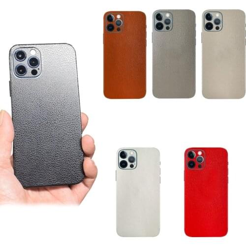 Luxury Leather Skin Film Wrap Skin Phone Back Sticker For iPhone 12 Pro Max /12 / 12 Mini 11 Pro XS MAX XR X 8 7 6S Plus SE 2020