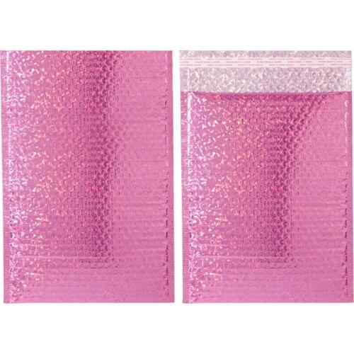 10Pcs Large Bubble Bag Rose Red Laser Bubble Mailer Clothes Packing Courier Envelope Self Adhesive Shipping Mailing Bags 25x30cm