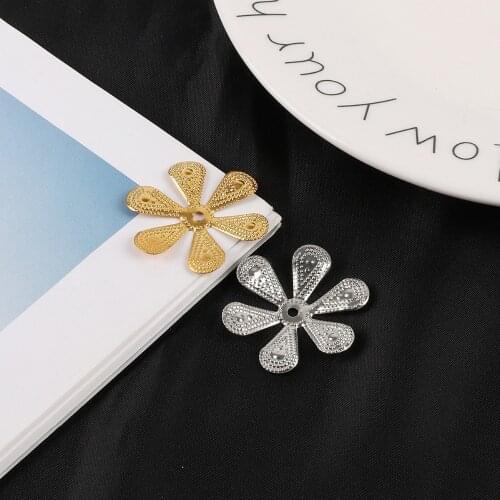 10pcs Gold/Rhodium Plated Tone Filigree Flowers Connectors Metal Craft Gift Decoration DIY Jewelry Making