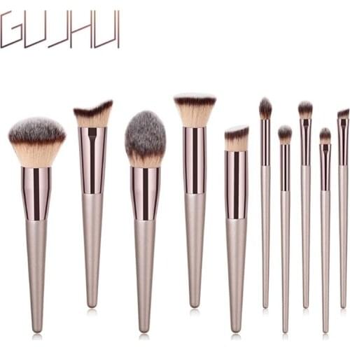 10pcs makeup brushes set Black/Rose gold Foundation Powder Definer Shader Brushes Professional Foundation Powder Brush Kits