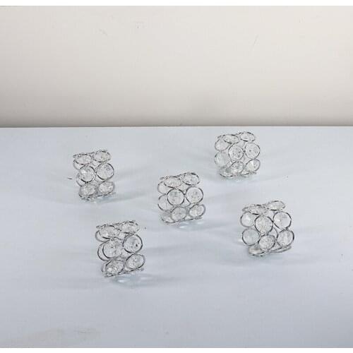 12 Piece/ LOT Crystal Napkin Holder Table Napkin Ring Wedding Christmas Party Suppliers Banquet Dinner Napkin Rings Holders