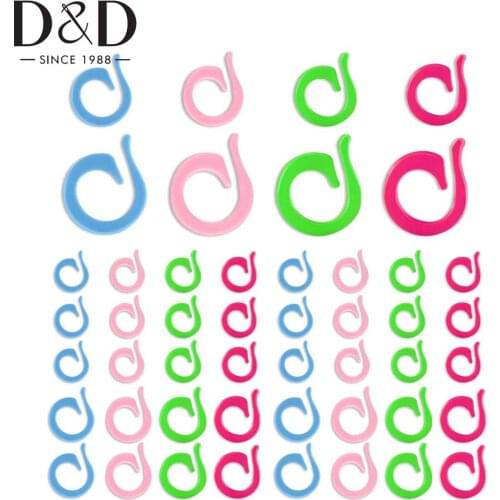 20pcs Knitting Stitch Markers 16mm 21mm Plastic Knitting Counters Stitch Needle Clip Rings for Weaving Sewing Accessories