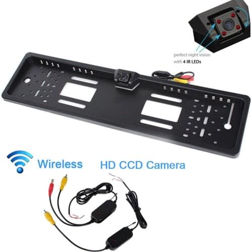 2017 Wireless CCD Europe License Plate Frame Waterproof With 4 IR For Parking Assist Night Vision Waterproof Camera,Free Ship